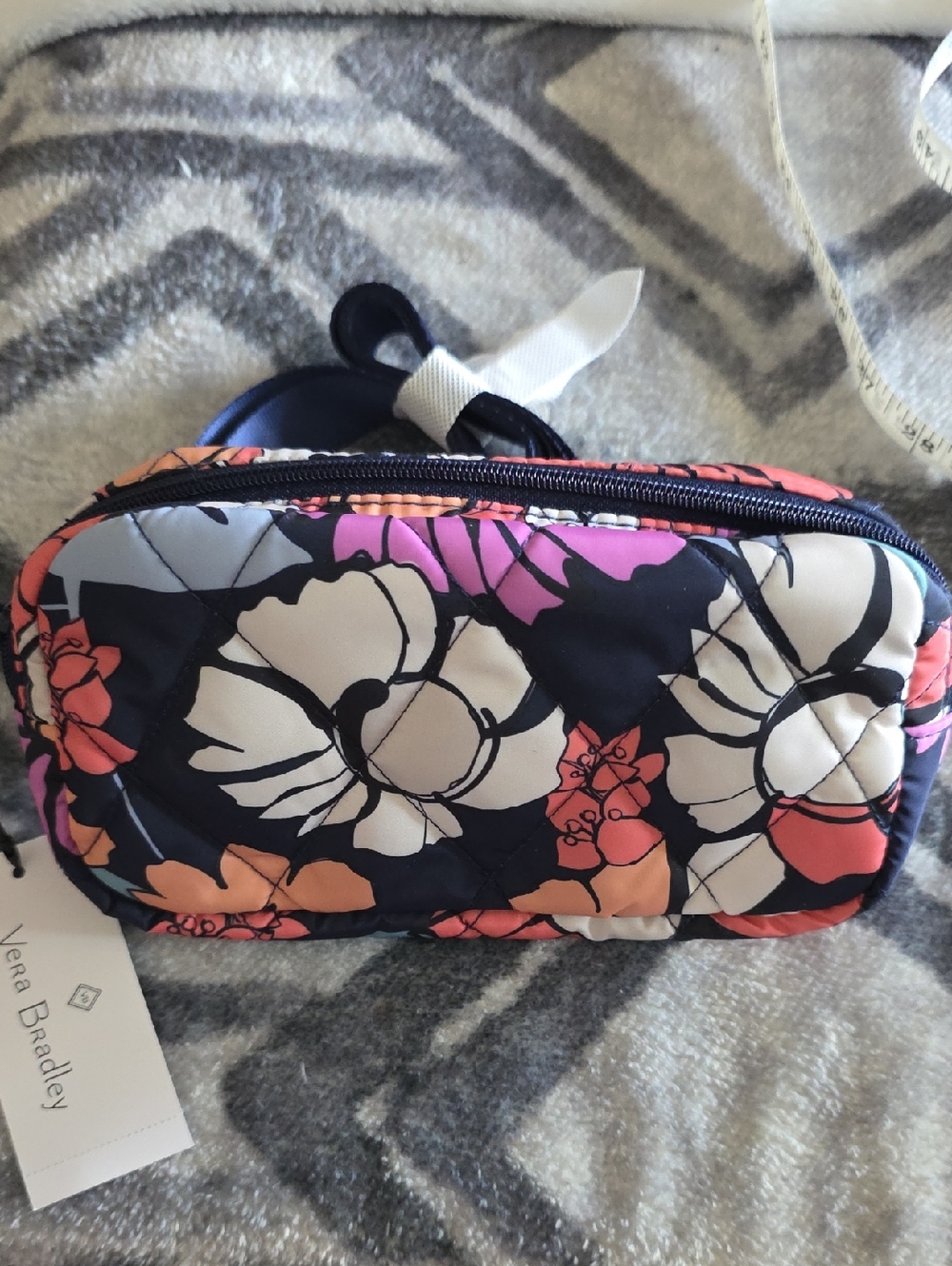 Vera Bradley Quilted Floral Mini Belt Bag in Navy, Cream, Coral, Pink